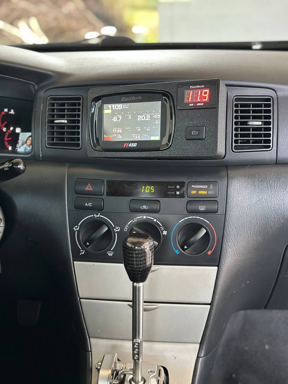 Angled Fueltech 450 & WB-O2 Nano Bezel - 2003 to 2008 Toyota Corolla